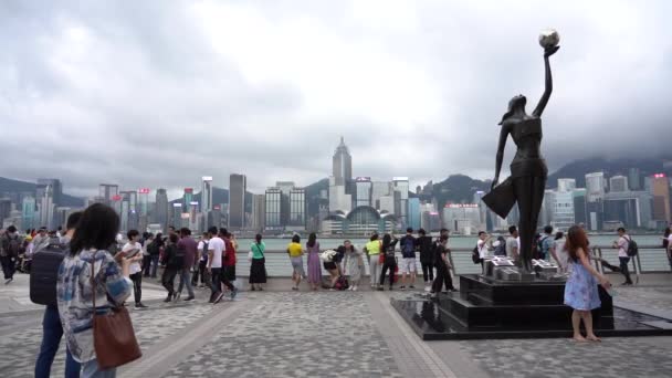 Hongkong China Juni 2019 Zeitlupe Von Touristen Die Die Allee — Stockvideo