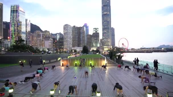 Hong Kong China Junio 2019 Slow Motion Group Sporty People — Vídeo de stock