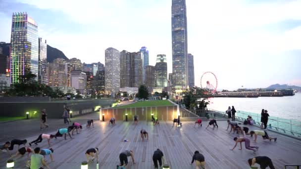 Hong Kong Çin Haziran 2019 Bir Grup Sportif Halkın Yavaş — Stok video