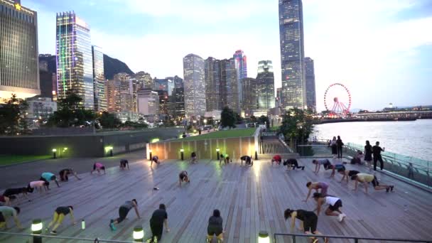 Hong Kong China Junio 2019 Slow Motion Group Sporty People — Vídeo de stock