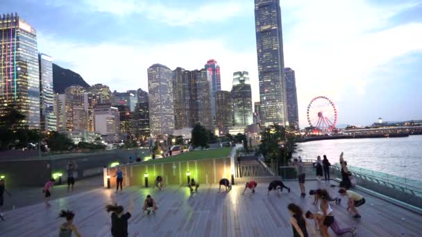 Hong Kong China Junio 2019 Slow Motion Group Sporty People — Vídeo de stock