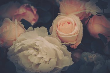 Güzel Yapay Çiçekler Arkaplanı, Vintage tarzı;