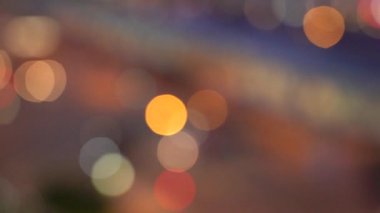 Bulanıklık Hong Kong şehir gecesi; Gece Hong Kong City bokeh görünümü