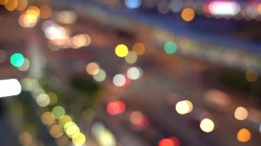 Bulanıklık Hong Kong şehir gecesi; Gece Hong Kong City bokeh görünümü