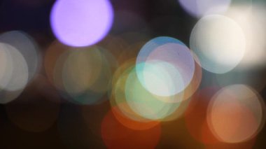 Bulanıklık Hong Kong şehir gecesi; Gece Hong Kong City bokeh görünümü