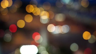Bulanıklık Hong Kong şehir gecesi; Gece Hong Kong City bokeh görünümü