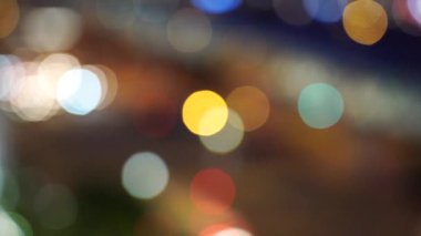 Bulanıklık Hong Kong şehir gecesi; Gece Hong Kong City bokeh görünümü