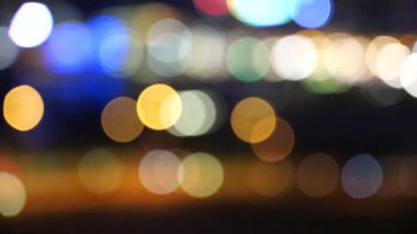 Bulanıklık Hong Kong şehir gecesi; Gece Hong Kong City bokeh görünümü