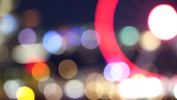 Hong Kong City Night Blur Bokeh Vista Hong Kong City — Video Stock