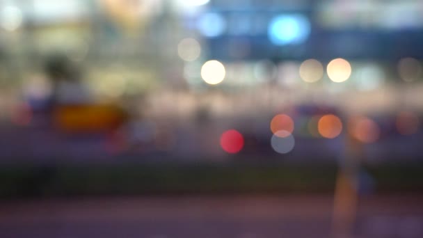 Hong Kong City Night Blur Bokeh Vista Hong Kong City — Video Stock