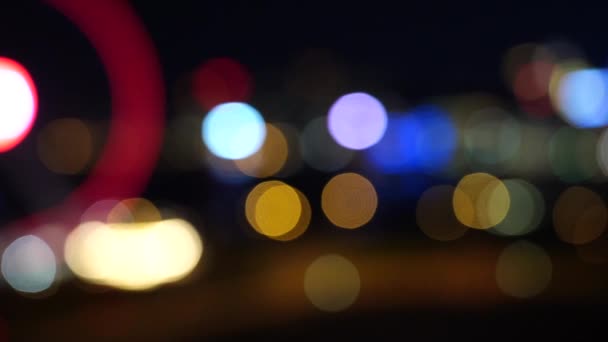 Hong Kong Cidade Noite Borrão Bokeh Vista Cidade Hong Kong — Vídeo de Stock