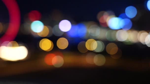 Hong Kong Cidade Noite Borrão Bokeh Vista Cidade Hong Kong — Vídeo de Stock