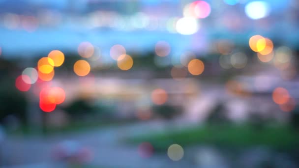 Hong Kong City Night Unscharf Bokeh Ansicht Von Hong Kong — Stockvideo