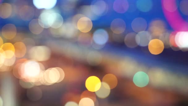 Hong Kong City Night Blur Bokeh Vista Hong Kong City — Video Stock