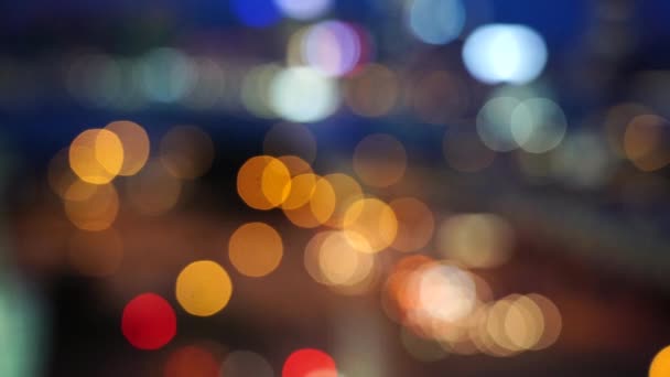 Hong Kong City Night Blur Bokeh Uitzicht Hong Kong City — Stockvideo