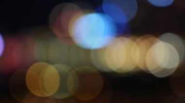 Bulanıklık Hong Kong şehir gecesi; Gece Hong Kong City bokeh görünümü
