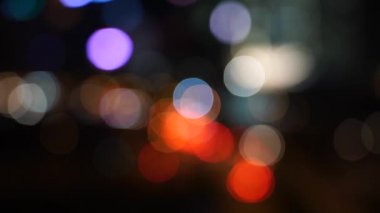Bulanıklık Hong Kong şehir gecesi; Gece Hong Kong City bokeh görünümü