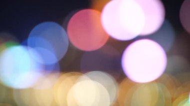 Bulanıklık Hong Kong şehir gecesi; Gece Hong Kong City bokeh görünümü