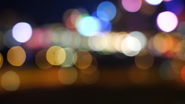 Hong Kong City Night Unscharf Bokeh Ansicht Von Hong Kong — Stockvideo