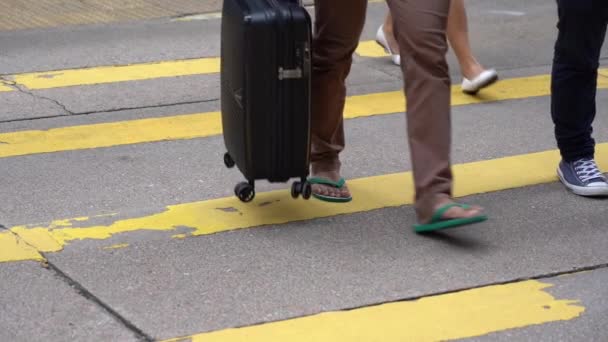 Гонконг Китай Апреля 2019 Года Медленное Движение Оживленных Улиц Центрального — стоковое видео
