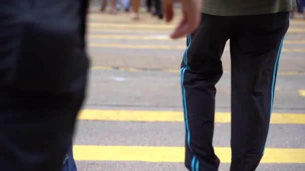 Hong Kong China Abril 2019 Slow Motion Busy Streets Des — Vídeo de Stock