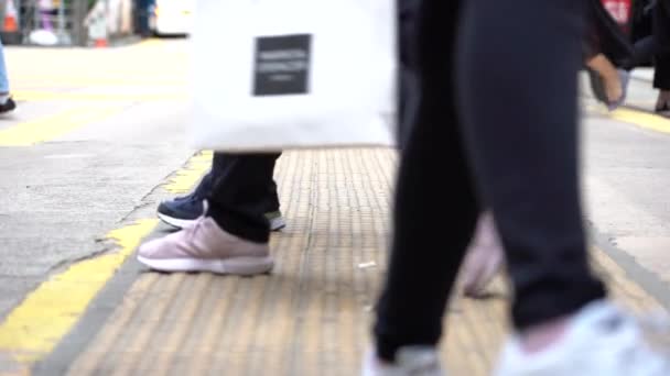 2017 2019 홍콩의 지구의 거리와 얼룩말을 보행자의 슬로우 — 비디오