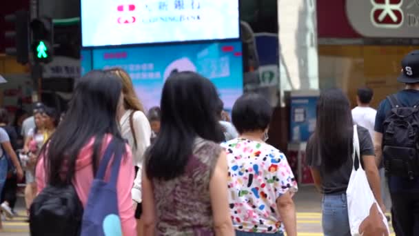 Hong Kong Cina Aprile 2019 Slow Motion Busy Streets Des — Video Stock