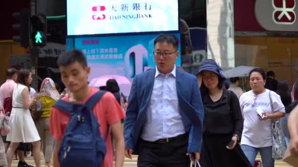 Hong Kong China Abril 2019 Movimiento Lento Calles Ocupadas Del — Vídeos de Stock