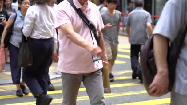 Χονγκ Κονγκ Κίνα Απριλίου 2019 Αργή Κίνηση Πολυσύχναστους Δρόμους Της — Αρχείο Βίντεο