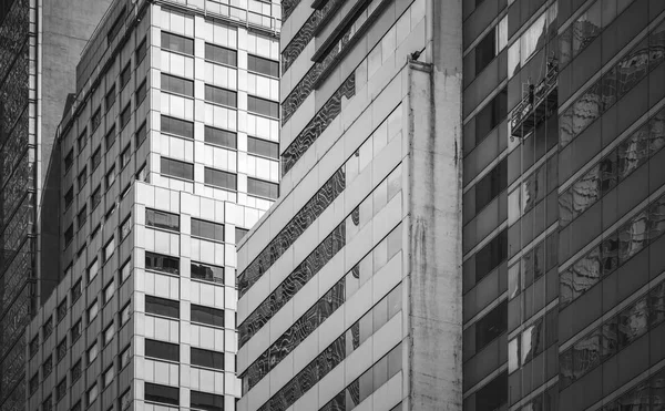 Hong Kong Commercial Building Close Up, Black and White style