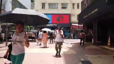 Timelapse/yoğun çapraz yürüyüş Insanlar Hyperlapse, Causeway Bay.