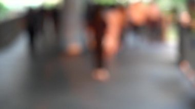 Yaya köprüsünü geçen bulanık insanlar; Yavaş Çekim