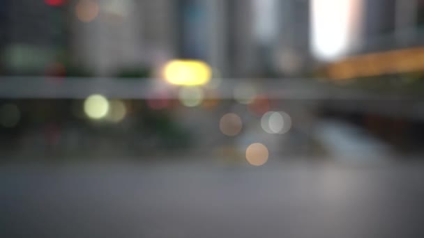 Blurred People Crossing Pedestrian Bridge Slow Motion — Stock Video