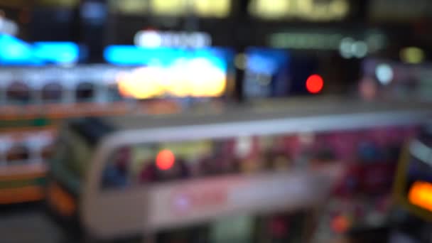 Hong Kong Stad Nacht Blur Bokeh Weergave Van Hong Kong — Stockvideo