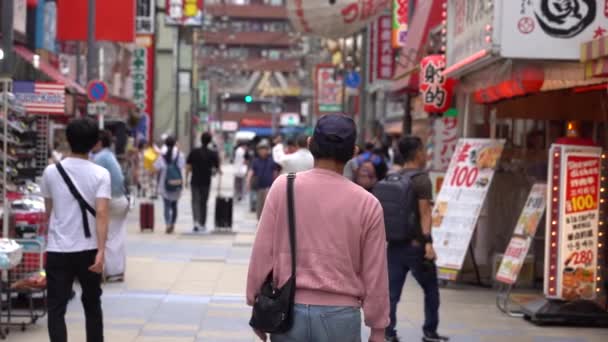 Osaka Japón Junio 2019 Cámara Lenta Personas Caminando Por Calle — Vídeos de Stock