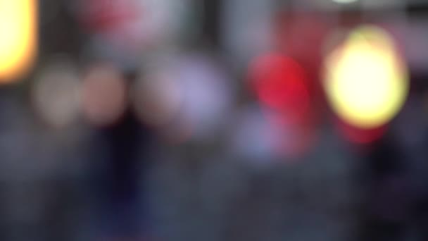 Размытый Фон Торговой Улицы Района Дотонбори Замедленное Движение — стоковое видео