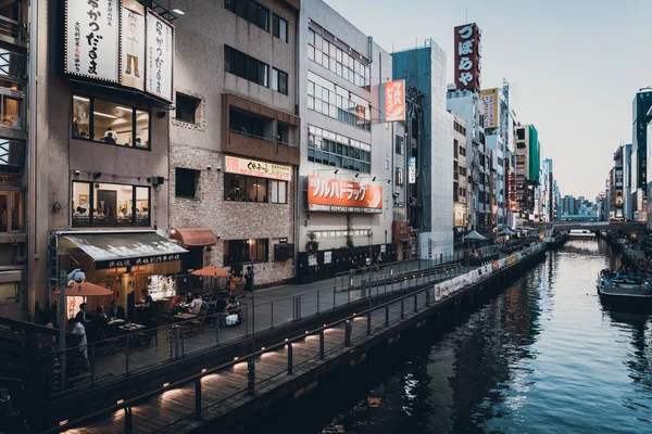 Osaka Japan Juni 2019 Touristen Besuchen Dotonbori Der Nacht Dotonbori — Stockfoto