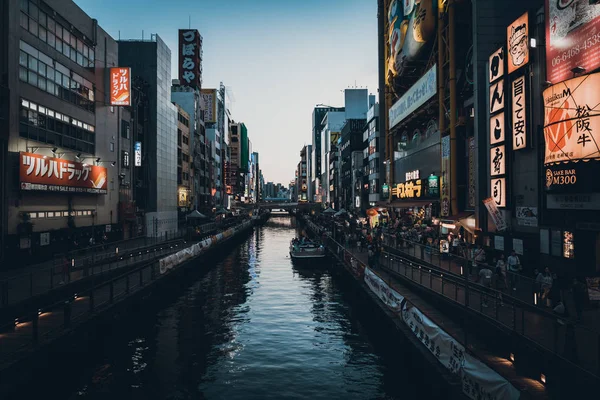 Osaka Giappone Giugno 2019 Turisti Che Visitano Dotonbori Notte Dotonbori — Foto Stock