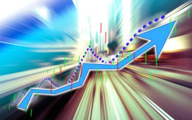 Hafif denemeler arka plan ile Finans Borsası. Dizin grafiği c