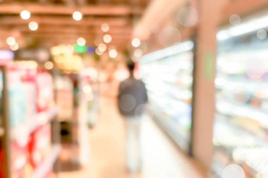 Bokeh ışık, altın renkli arka plan ile Blur Alışveriş merkezi arka plan