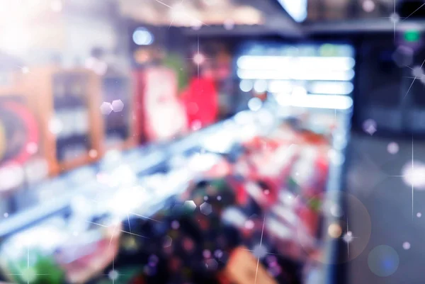 Blur Shopping Center Fundo Com Luz Bokeh — Fotografia de Stock