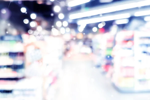 Blur Shopping Center Fundo Com Luz Bokeh — Fotografia de Stock