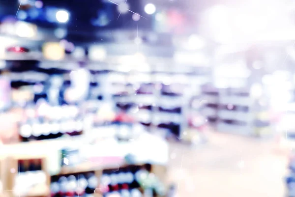 Blur Shopping Center Fundo Com Luz Bokeh — Fotografia de Stock