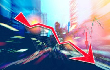 Soyut ışık denemeleri geçmişi olan finans borsası. İndeks grafik şeması