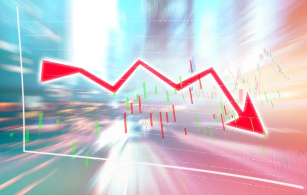 Finans Aktiemarknaden Med Abstrakt Ljus Prövningar Bakgrund Diagram Över Index — Stockfoto