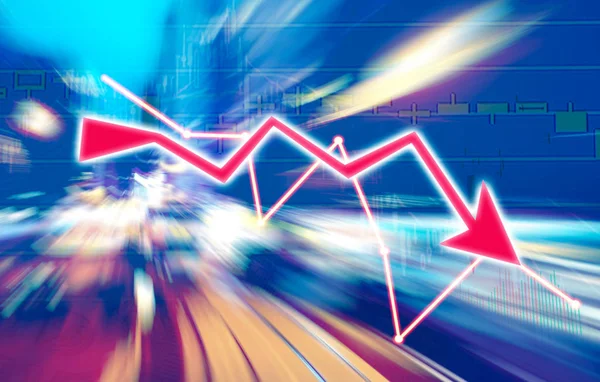 Finans Aktiemarknaden Med Abstrakt Ljus Prövningar Bakgrund Diagram Över Index — Stockfoto