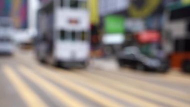 Hong Kong Büstü Trafik Bokeh görünümü 