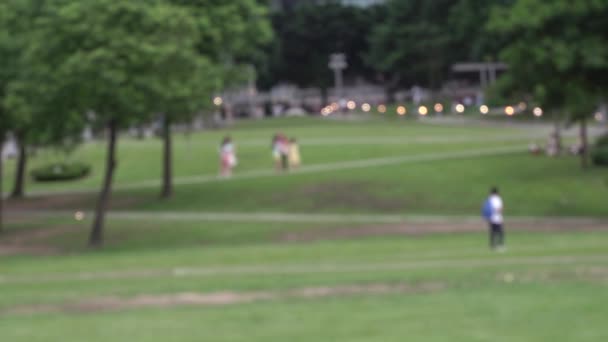 Blur Filmagem Pessoas Parque — Vídeo de Stock