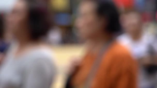 Hong Kong Yoğun Yaya Geçidinde Insanların Bulanık Kalabalık Yavaş Çekim — Stok video