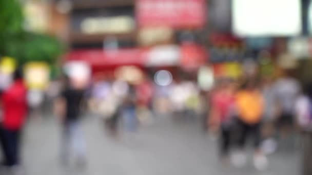 Niewyraźne Tłum Ludzi Hong Kongu Zajęty Crosswalk Zwolnionym — Wideo stockowe